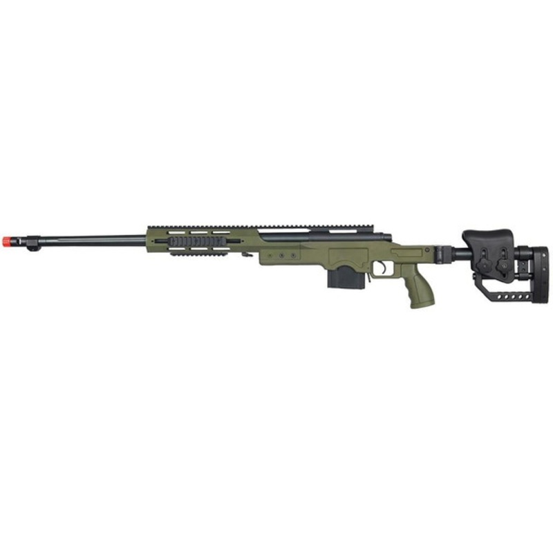 Well MB4411G Bolt Action Sniper Rifle with RIS & Folding Sniper Stock, OD Green