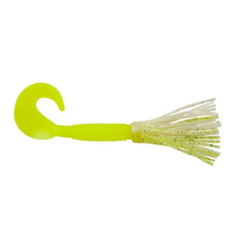 Berkley Powerbait Bearded Single Tail Grub Chartreuse Shad/Milky Chartreuse