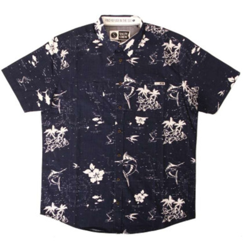 Salty Crew Marlin Short Sleeve Woven Shirt – Navy 3X-Large