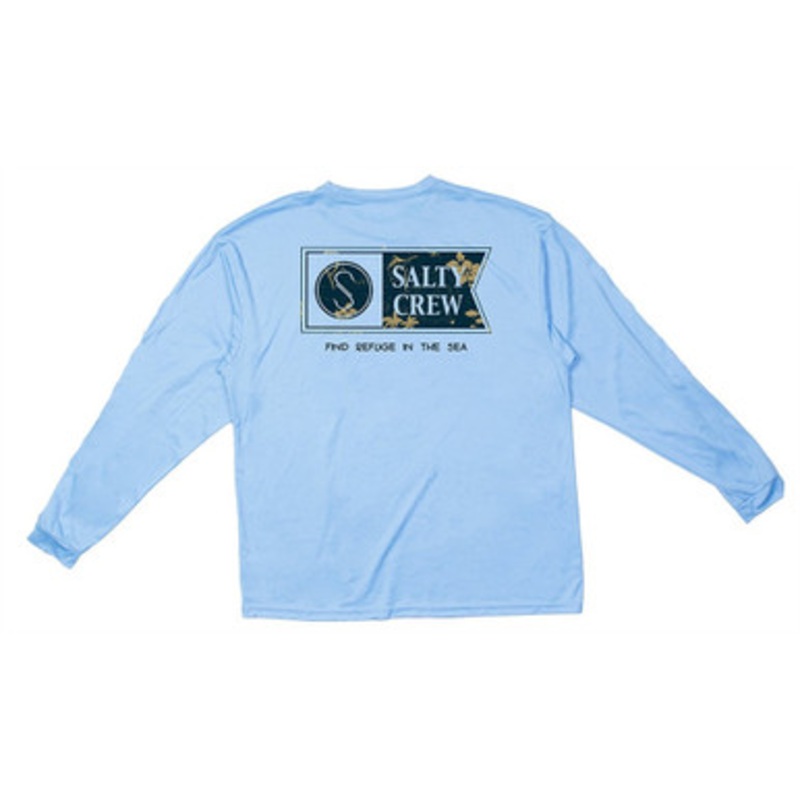 Salty Crew Navigator Long Sleeve Tech Tee – Columbia Blue – XL
