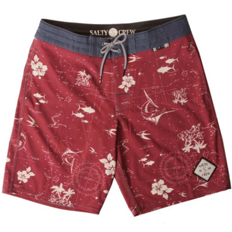 Salty Crew Seaboard Deck Short – Burgundy 28
