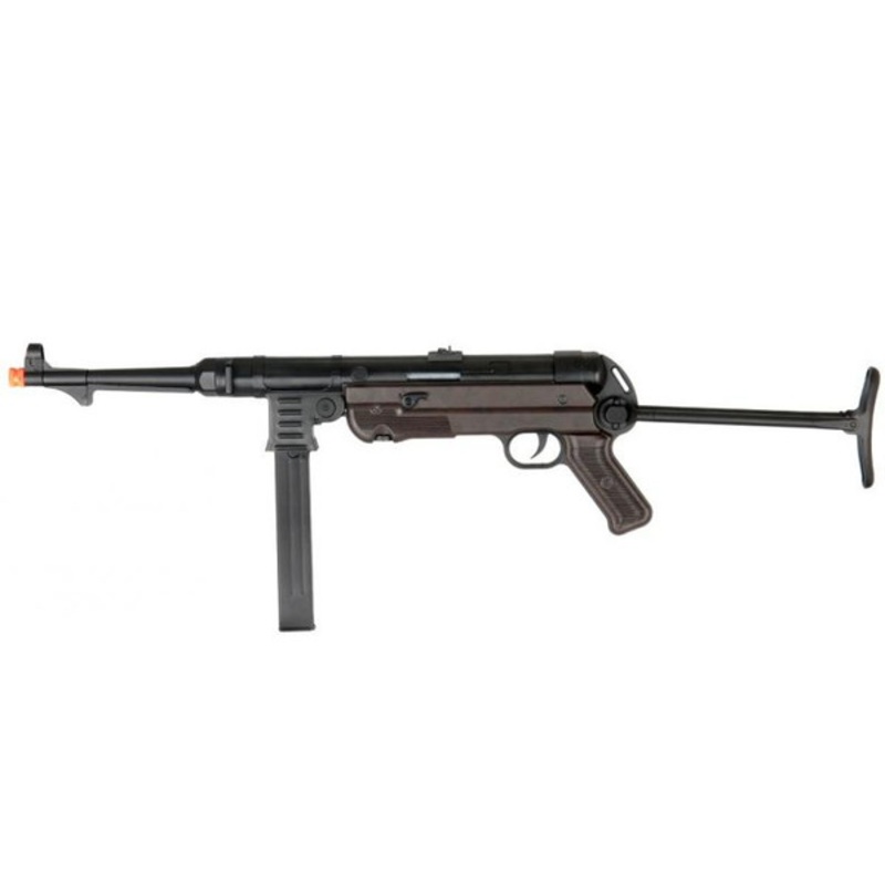 UK Arms AGM MP40 Full Metal SMG Airsoft Rifle, Black / Faux Wood