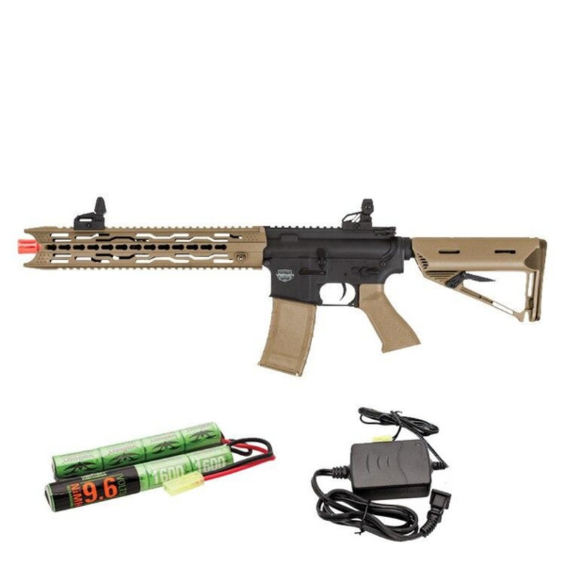 Valken Battle Machine AEG V2.0 TRG-L Black/FDE Tan w/ Battery & Charger