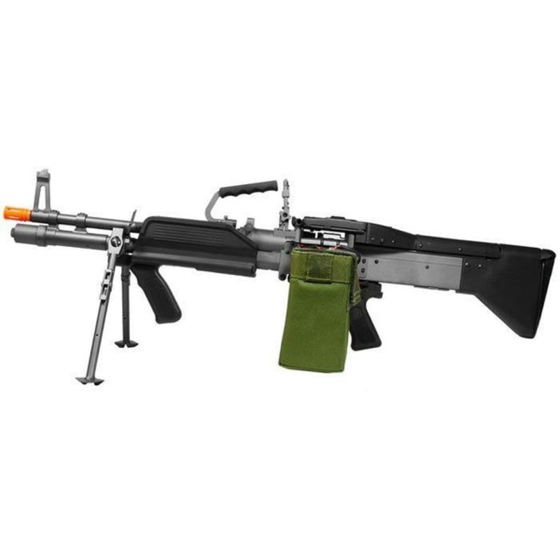 A&K MK43 Full Metal Support Airsoft Rifle, Black