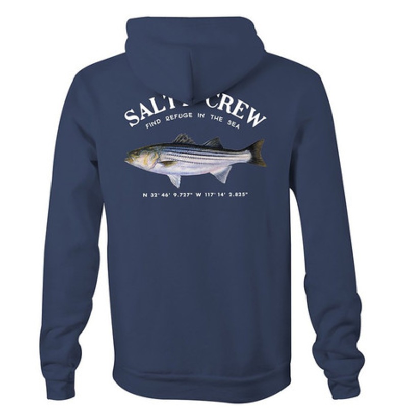 Salty Crew Striper Fleece Hoodie – Navy – 2XL