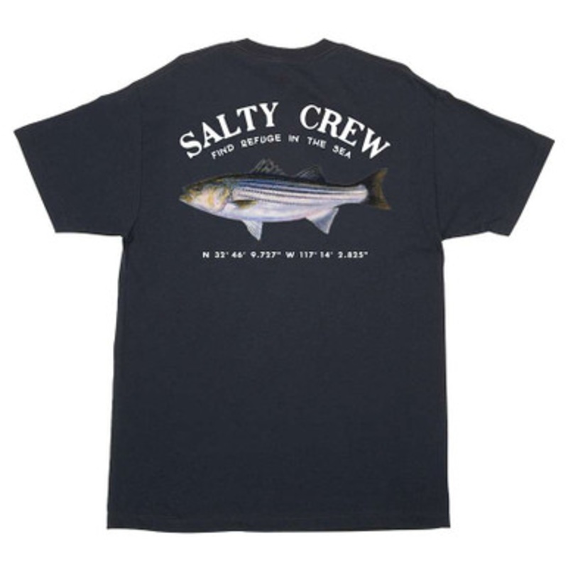 Salty Crew Striper Short Sleeve T-Shirt – Navy – Large