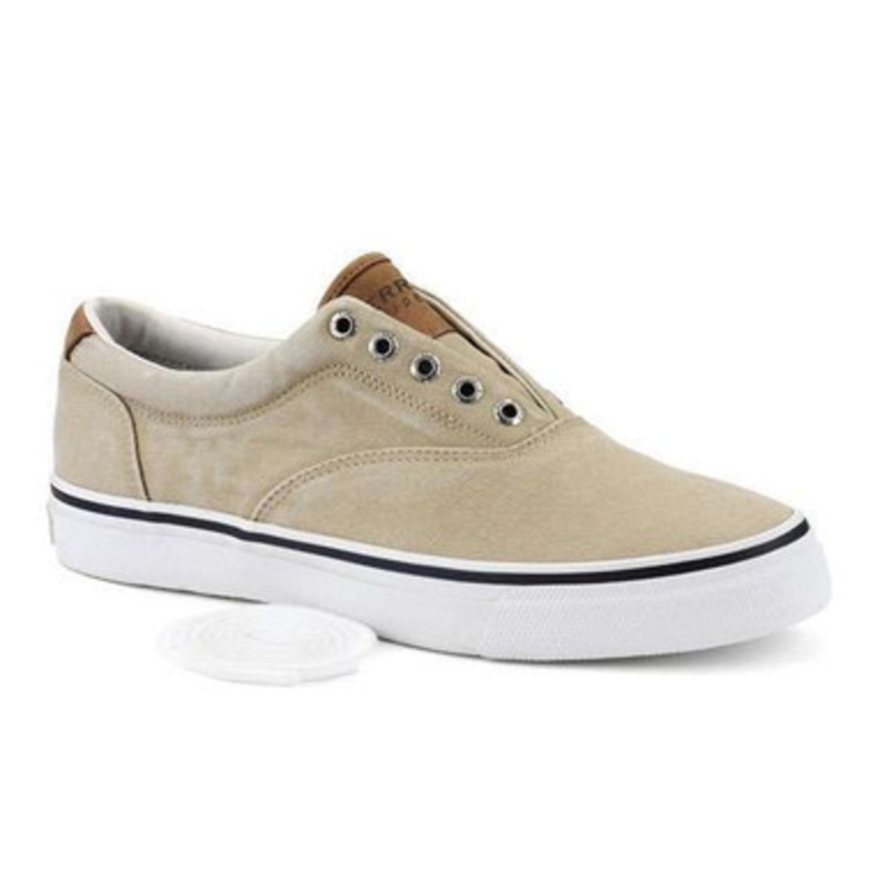 Sperry Top-Sider Men’s Salt Washed Twill Striper CVO Sneaker – Chino – 8M