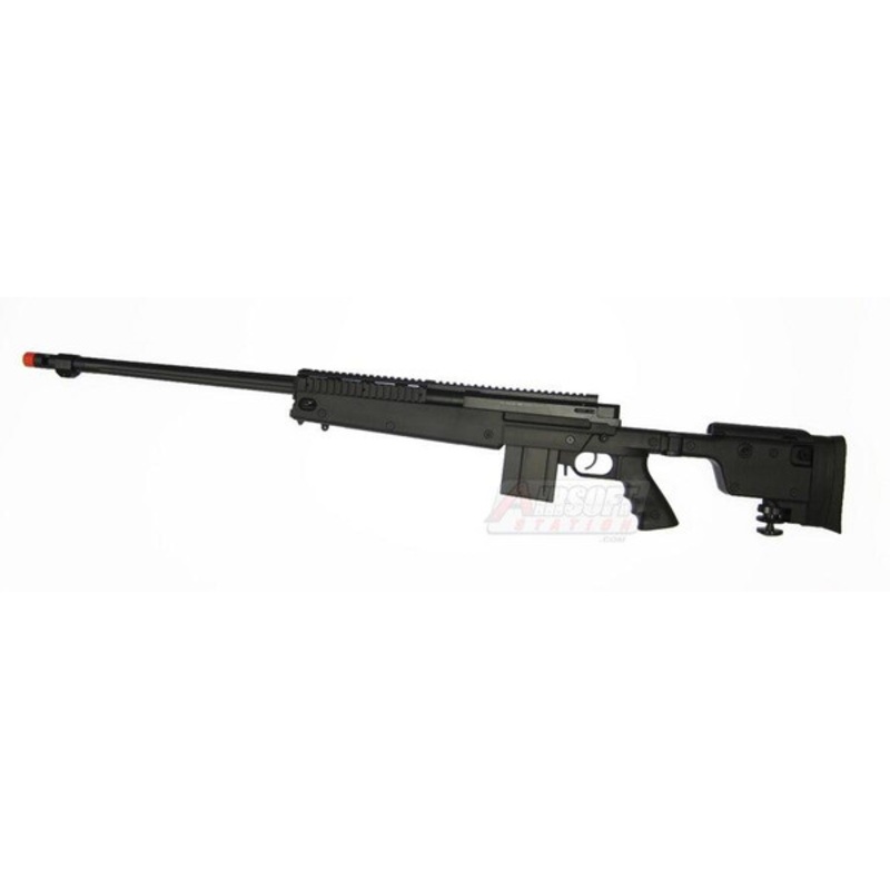 Well MB4407 PGM Full Sized Airsoft Sniper Rifle with Rails and Folding Stock