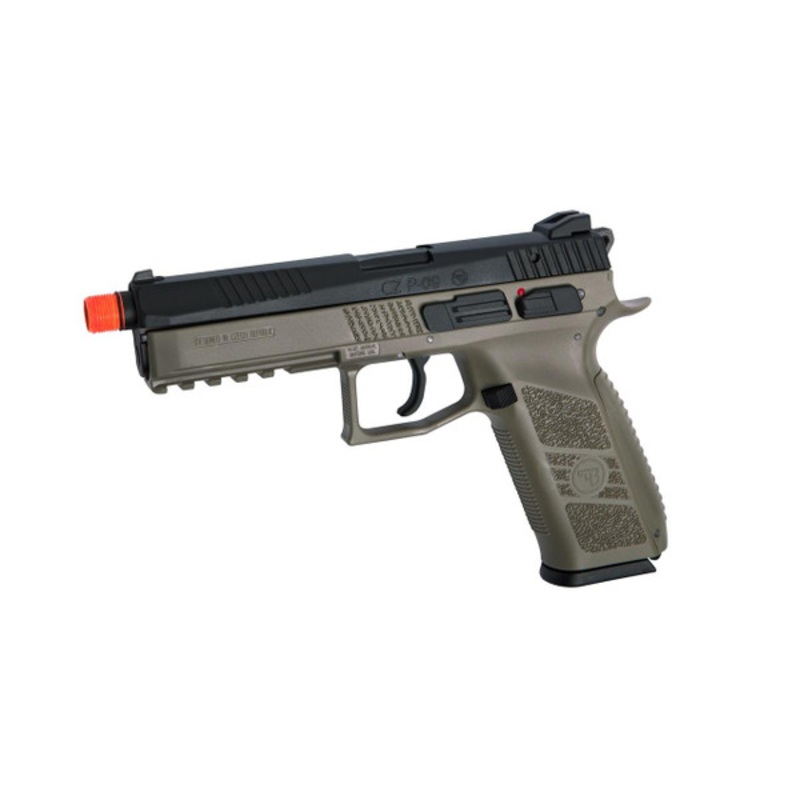 CZ P-09 CO2 Blowback Airsoft Pistol w/ Metal Slide, FDE Two-Tone