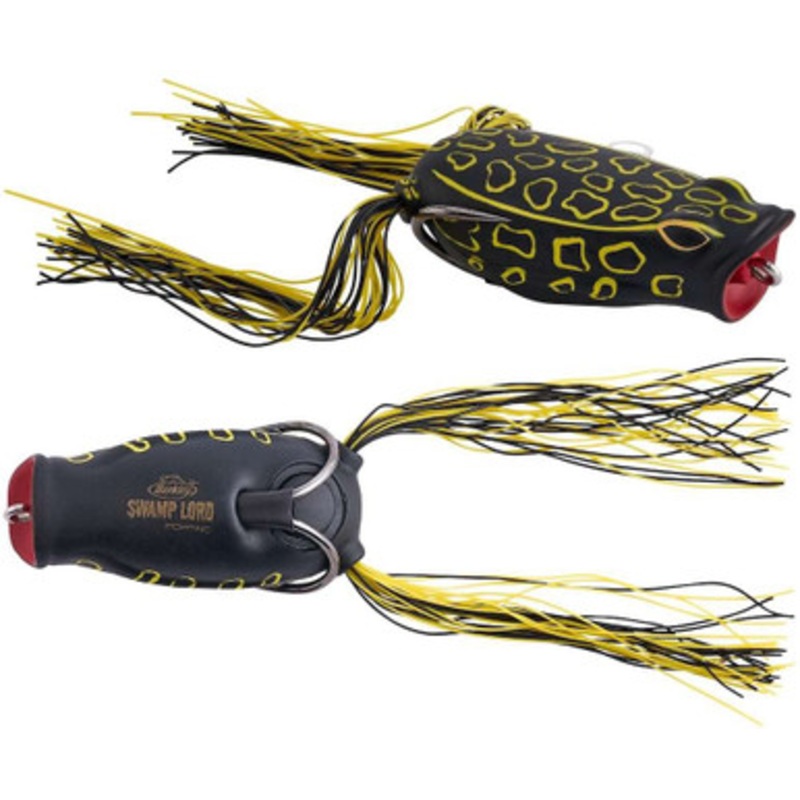 Berkley Swamp Lord Hollow Body Popping Frog – 2.4in – Voodoo Black