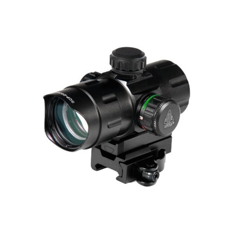 UTG 4.2 ITA Red/Green Dot Sight with Riser Adaptor, QD Mount & Flip-open Lens Caps
