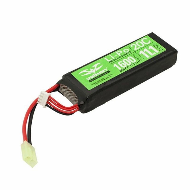 Valken Energy 11.1V 1600 mAh LiPO 20C Battery, Mini Brick