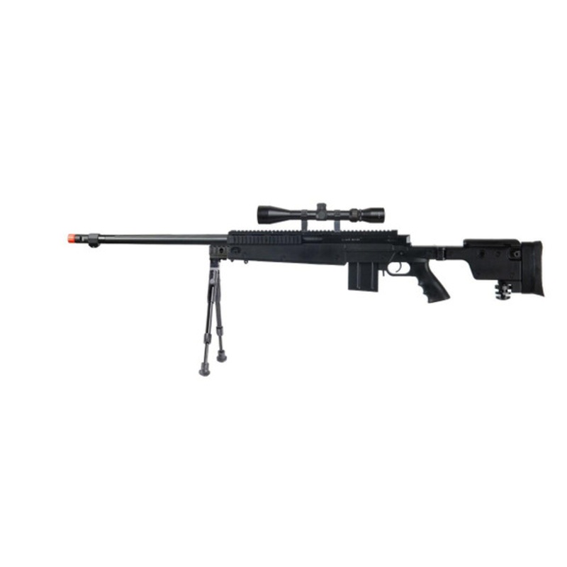 Well Bolt Action Sniper Rifle Kit with Folding Stock, Bipod, and 3-9x Scope
