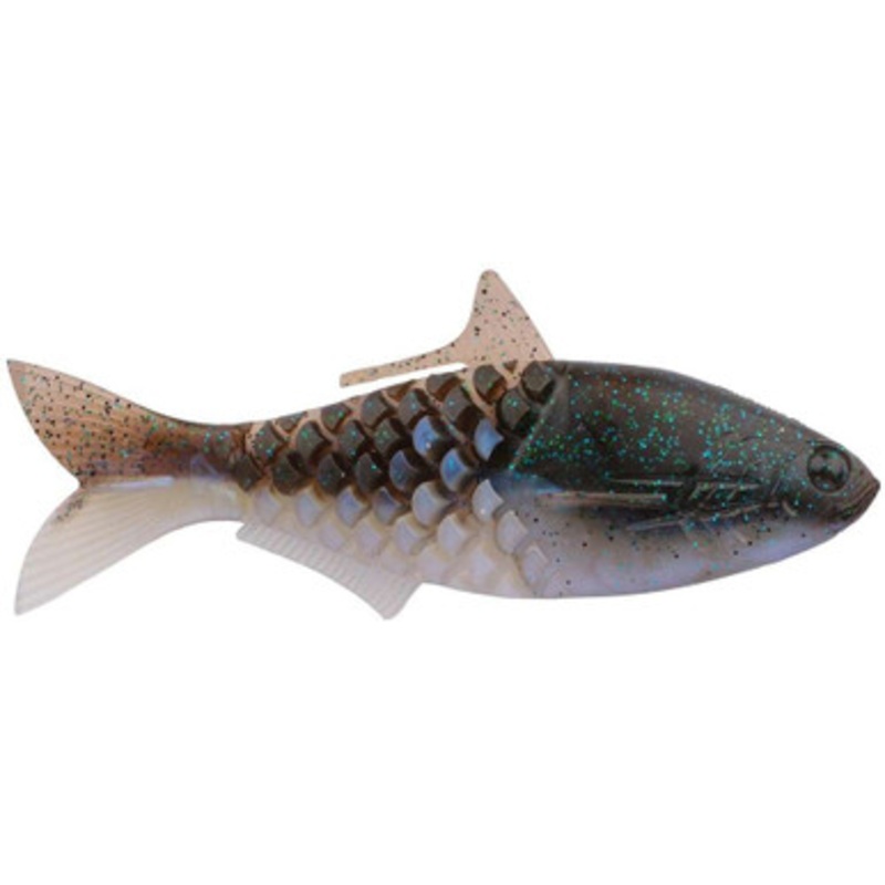 Berkley PowerBait Shad-E Swimbait – 6.1in – IKE’s Grn Pmpkn Blue Flsh