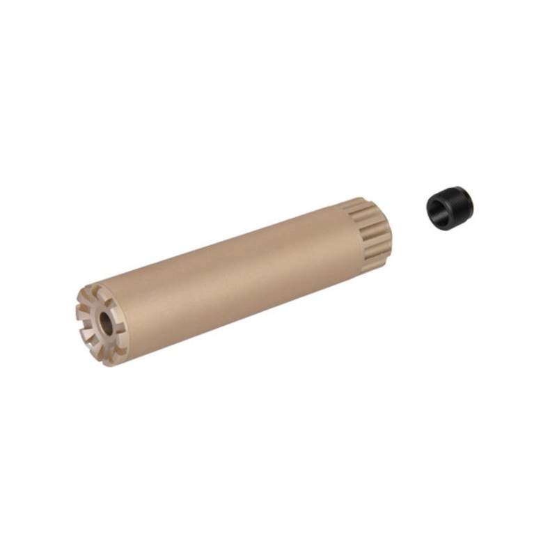 F35X145MM WAU Force Style Aluminum Mock Silencer, 14mm CCW – FDE/Tan