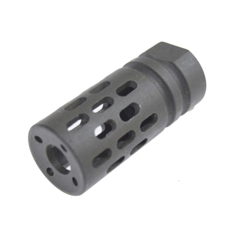 Full Metal BattleComp Style Airsoft Flash Hider -14mm