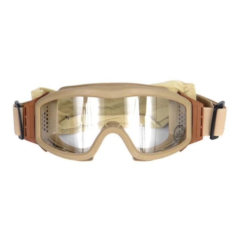 Lancer Tactical Airsoft Safety Goggles, Basic, Desert Tan Frame, Clear Lens