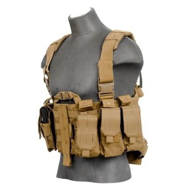 Lancer Tactical Nylon M4 Chest Harness, Tan