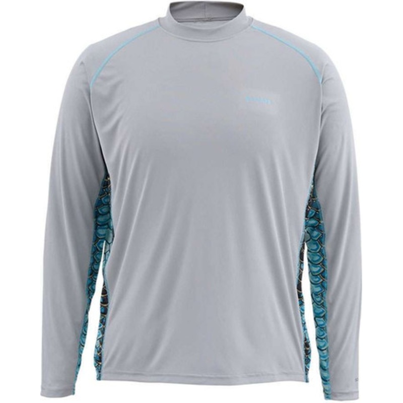 Simms 11093-1026 Solarflex Artist Series LS Crewneck Tarpon Concrete – Medium