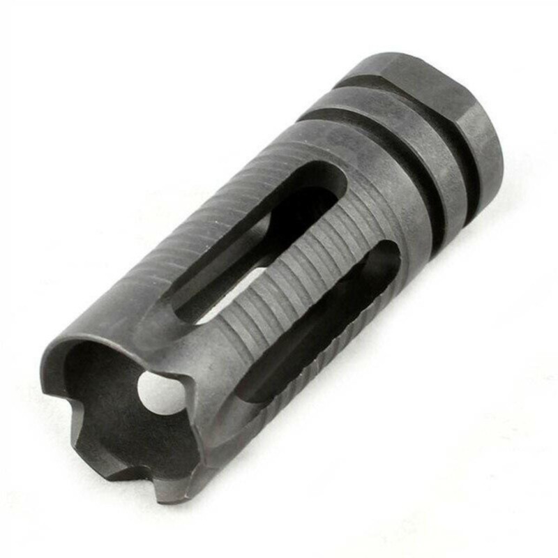 Tactical Phantom Style Steel Airsoft Flash Hider, 14mm CCW Threaded