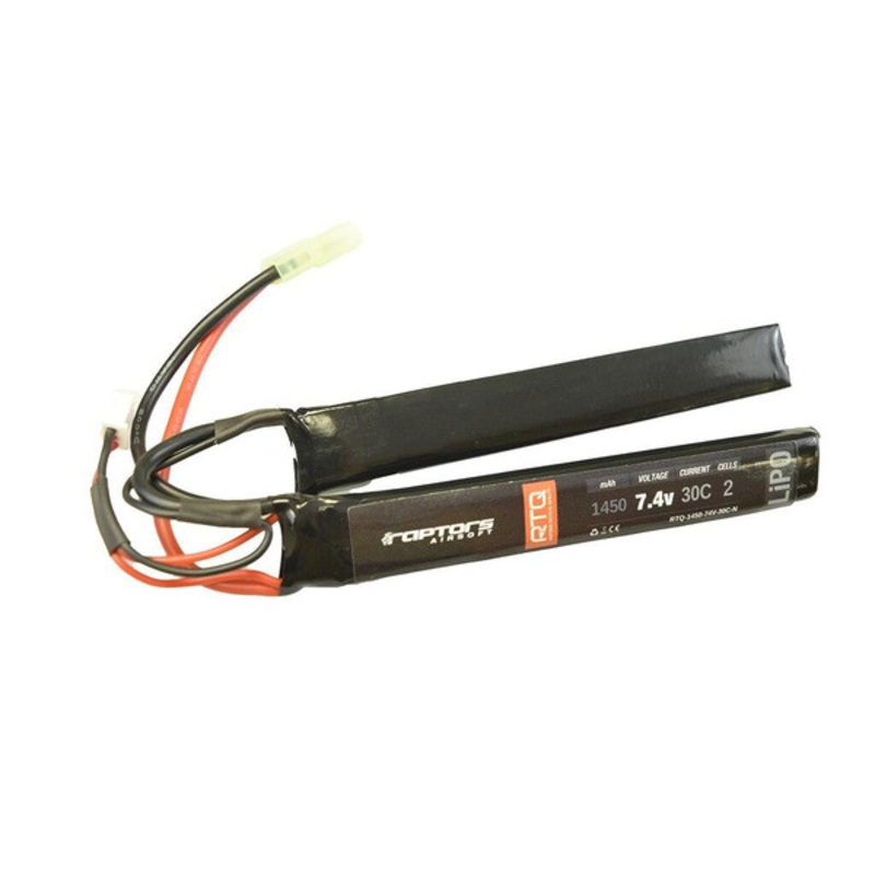 Raptors Airsoft RTQ 7.4v 1450 mAh 30C Nunchuck LiPO Battery