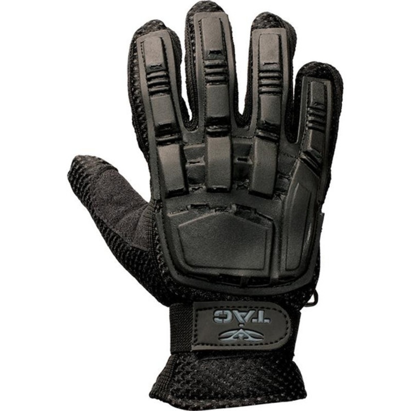 V-Tac Full Finger Plastic Back Airsoft Gloves, Black