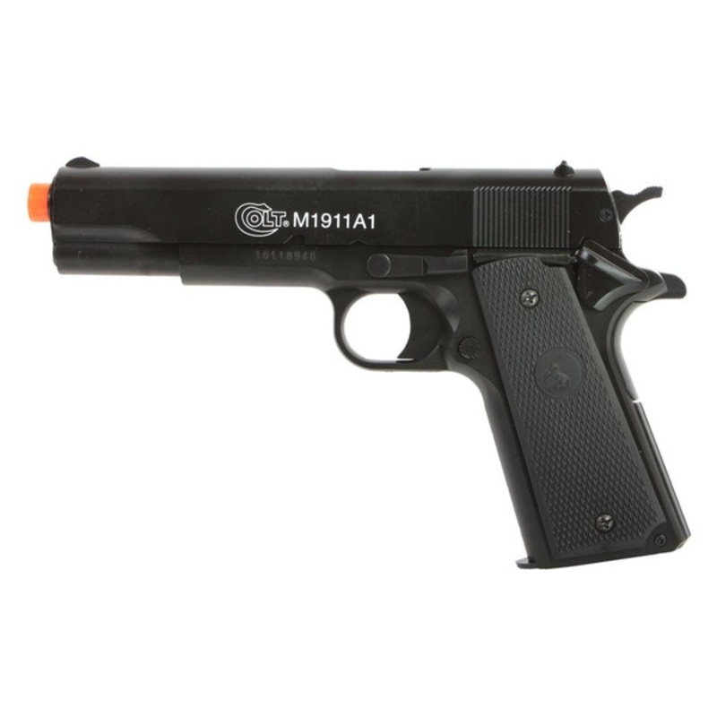 Colt M1911 Spring Airsoft Pistol, Metal Slide, Black