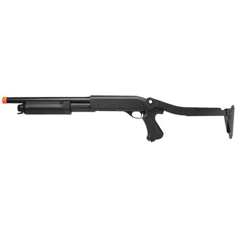 CYMA Tri-Shot Pump-Action Spring Shotgun with Metal Folding Stock