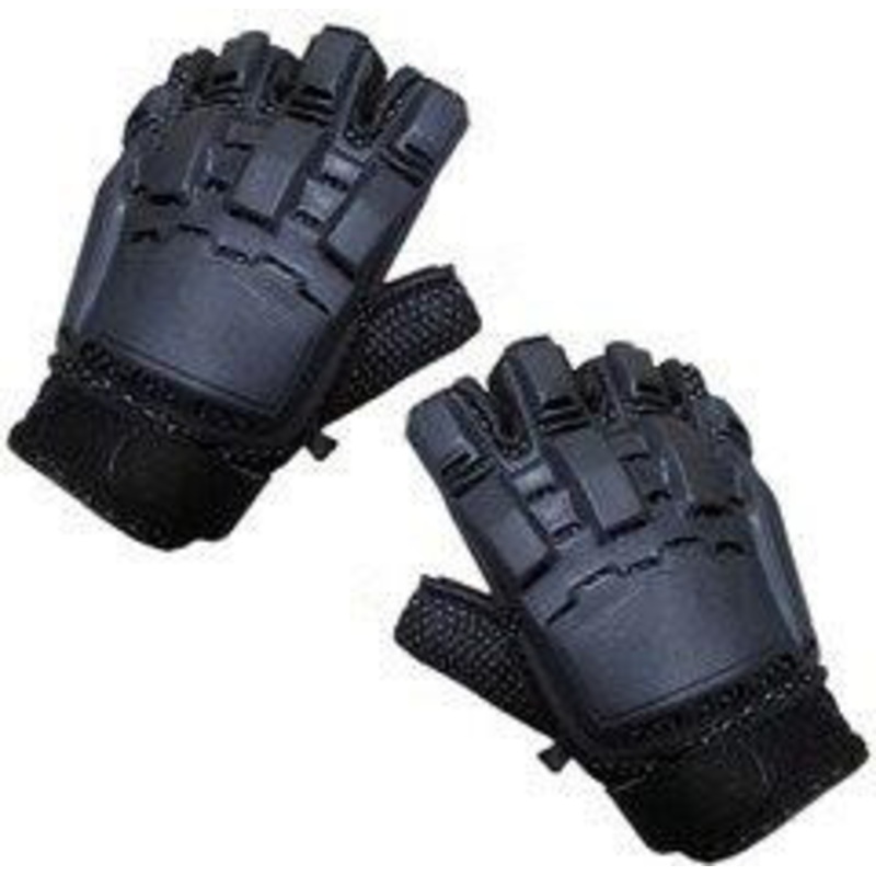 Half Finger Armored Gloves, Black