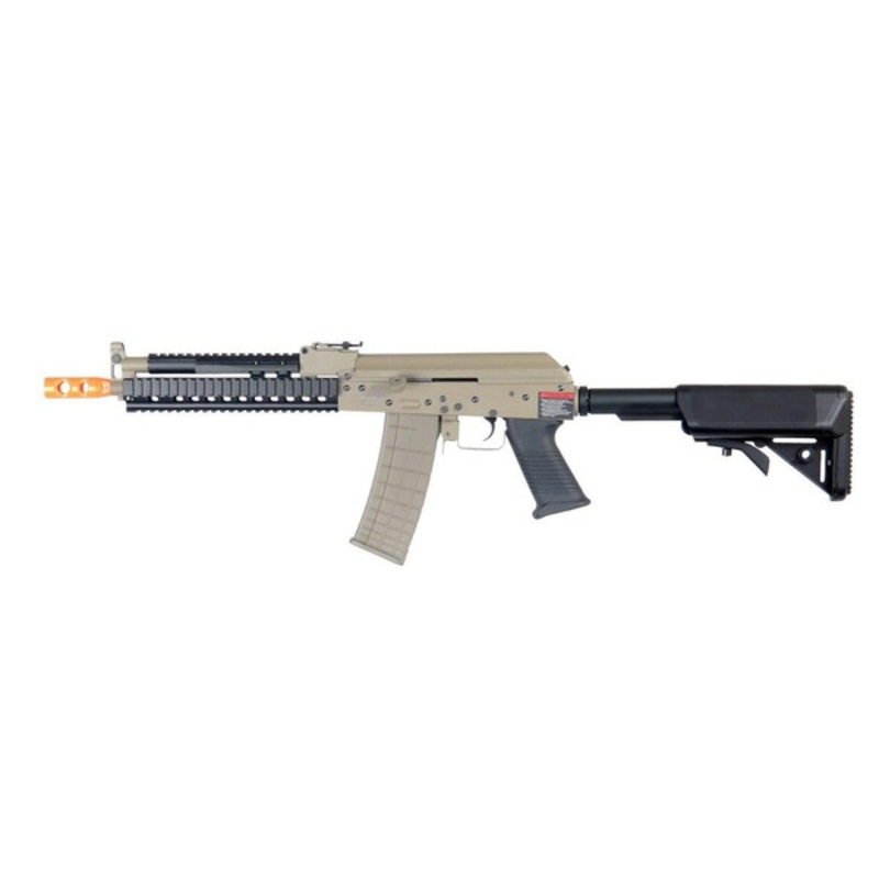 Lancer Tactical RIS AK Full Metal Tactical AEG Airsoft Gun, Tan/Black