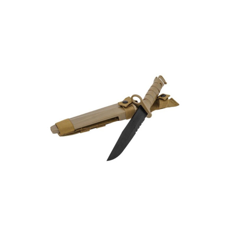 M10 Dummy Bayonet Rubberized Plastic Training Knife w/ Sheath, Tan