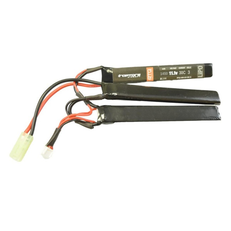 Raptors Airsoft RTQ 11.1V 1450 mAh 30C Nunchuck LiPO Battery