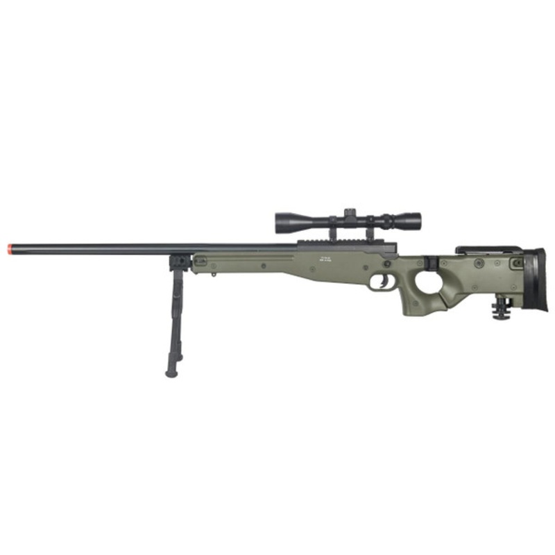 Well L96 AWP Bolt Action Sniper Rifle w/ Scope & Bipod, OD Green