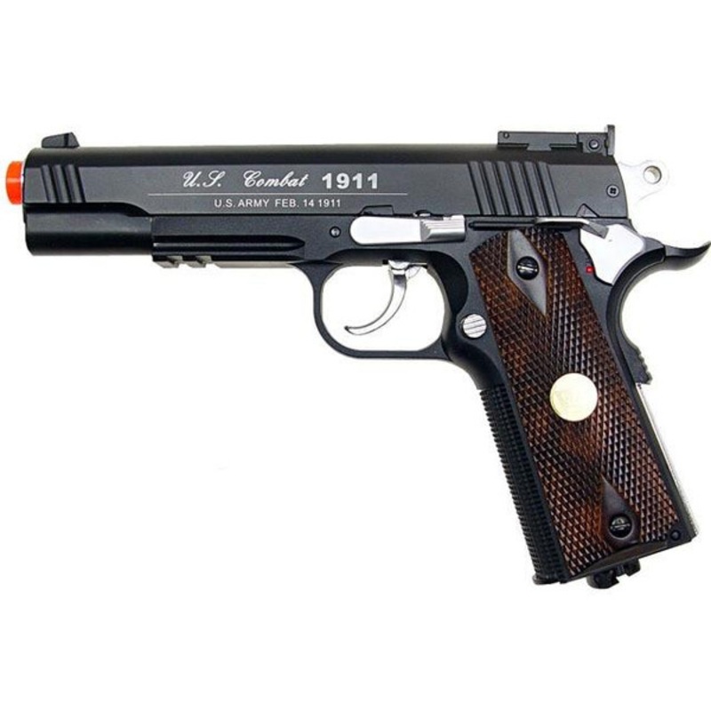 WG Full Metal US Combat 1911 CO2 Airsoft Pistol, Black
