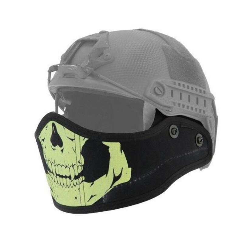 Lancer Tactical SpecOps Military Style Helmet Face Mask, Black Skull