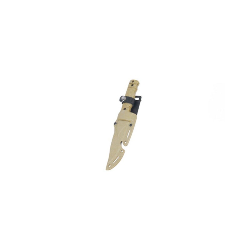 M37-K Seal Pup Rubberized Plastic Training Knife w/ Sheath, Tan