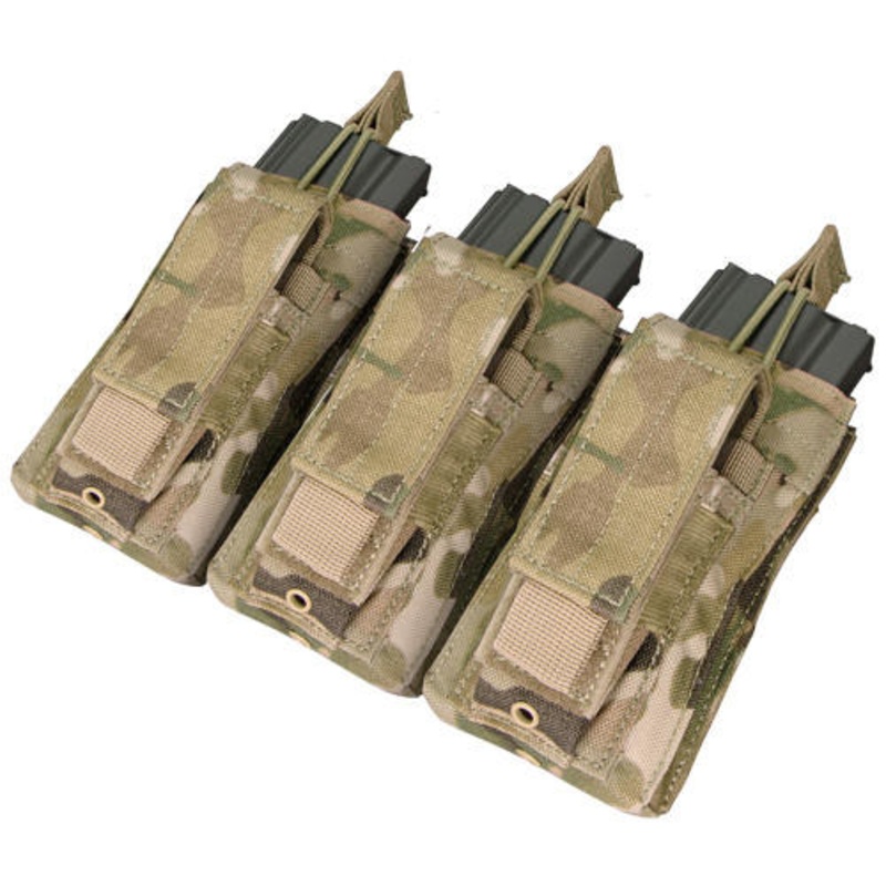 Condor MOLLE Triple Kangaroo Mag Pouch, Pistol and M4/M16 Magazine Pouch, Multicam