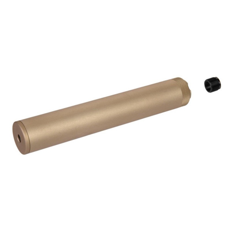 Specwar-II F38X228.6MM Style Aluminum Mock Silencer, 14mm CCW – Tan