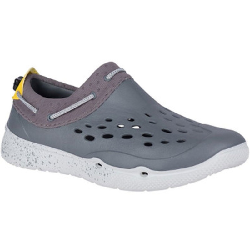 Sperry Men’s Seafront Boat Shoe – Gray/Yellow – 9