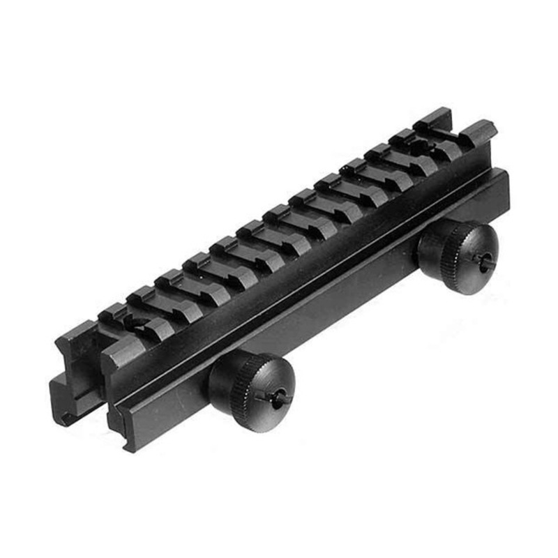 UTG Medium Profile Riser Mount, 0.83 Saddle Height, See Through Picatinny Rail, 13 Slots