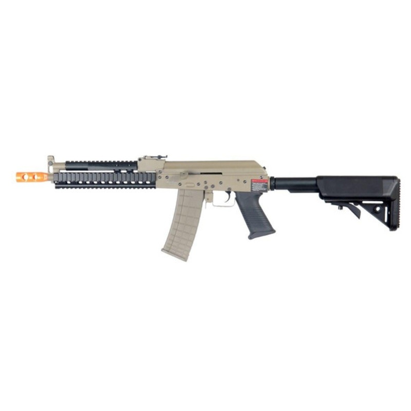 Lancer Tactical RIS AK Tactical AEG Airsoft Gun, Tan/Black