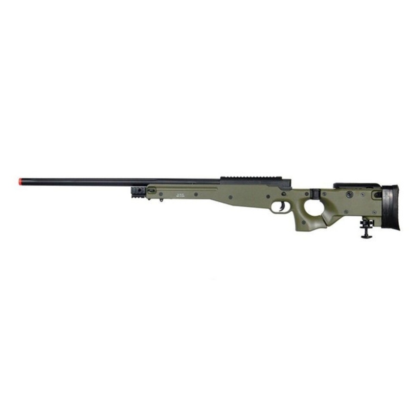 Well MB08 Airsoft Bolt Action Sniper Rifle w/ Folding Stock & Bipod, OD Green