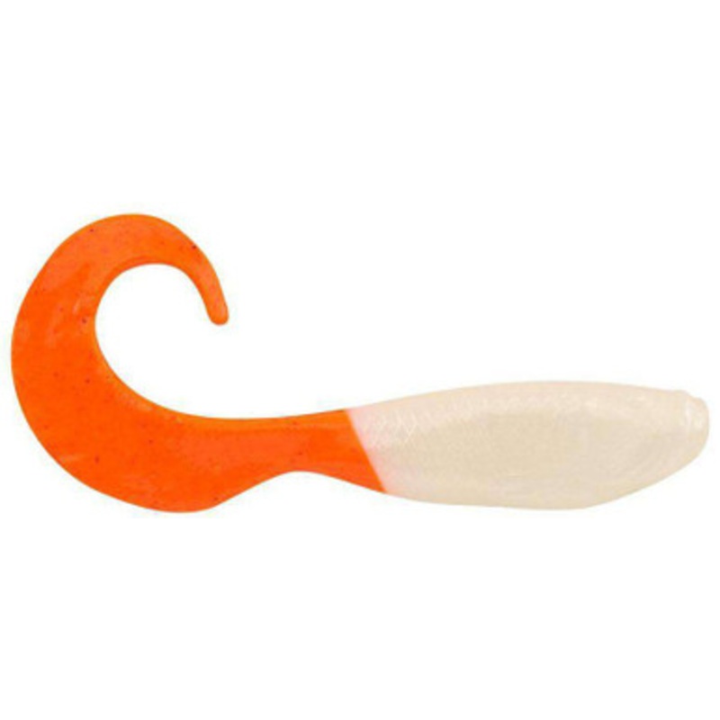 Berkley Gulp! Minnow Grub – 3in – Pearl White/Fluorescent Orange