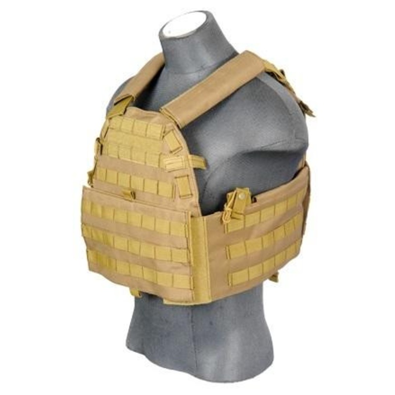 Lancer Tactical CA-311T 6094 Plate Carrier Vest, Coyote Brown