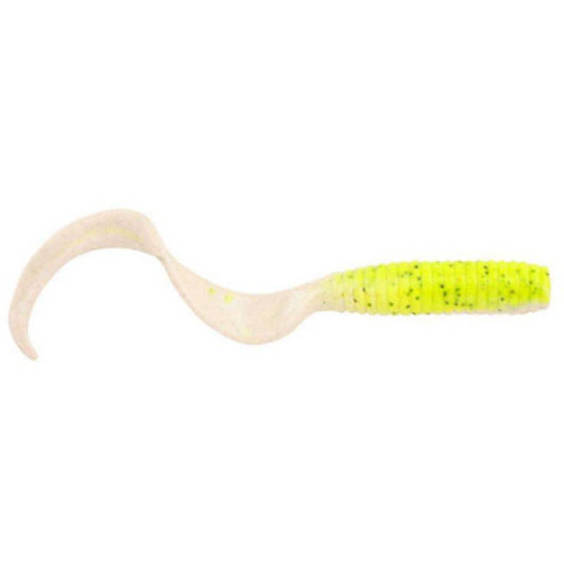 Berkley Gulp! Freshwater Grub – 4in – Chartreuse Pepper Neon
