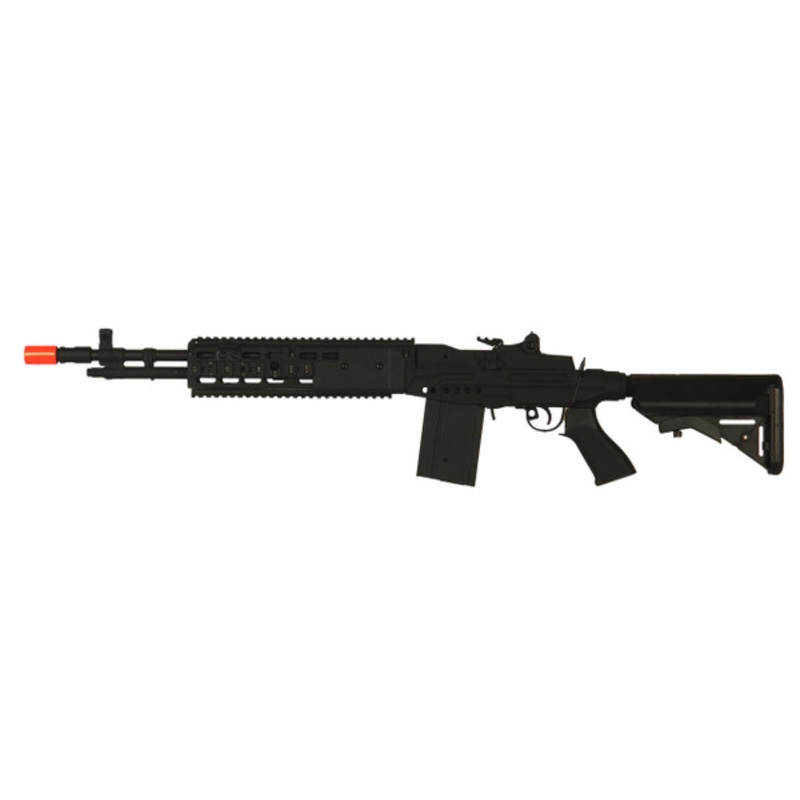 CYMA M14 EBR RIS Crane Stock Full Metal Black Airsoft AEG Rifle, Black