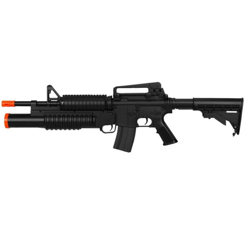 Double Eagle M4 AEG w/ Underbarrel Tri-Shot Launcher, Black