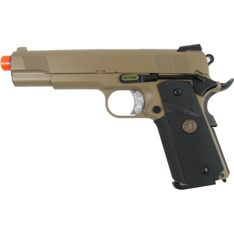 WE MEU 1911 Full Metal Semi Auto Gas Blowback Pistol – Tan Edition