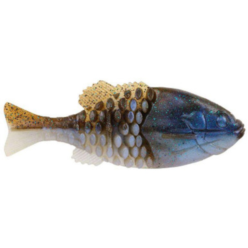 Berkley PowerBait Gilly Swimbait – 90mm – IKE’s Green Pumpkin Blue Flash