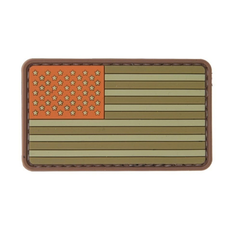 Brown & Tan Tones American Flag PVC Velcro Patch